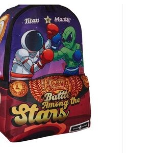 Battle Among the Stars Purple & Red Graphic Backpack